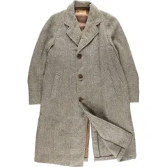 ラウンジリザードハリスツイード✕シャギー加工ステンカラーコート