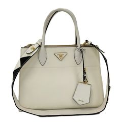PRADA 2WAYハンドバッグ サフィアーノレザー ホワイト 1BA102