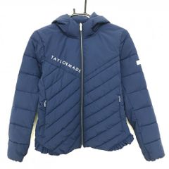 超美品】テーラーメイド フード付き中綿ジャケット ネイビー×白 ロゴ