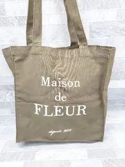 ◇ Maison de FLEUR メゾン ド フルール キャンバス トート バッグ カーキ レディース P 