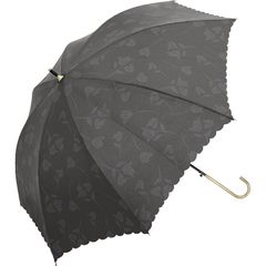 【中谷】 Parasol 婦人 長傘 ジャンプ 晴雨兼用 UV リリィ チャコールグレー UVカット UPF50 遮熱 遮光 58cm 0