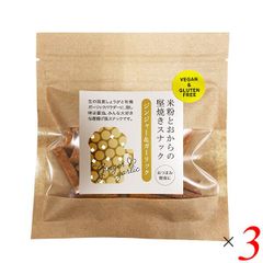 米粉とおから堅焼きスナック ジンジャー＆ガーリック 40g 3個セット 茎工房