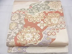 平和屋着物◎西陣　六通柄袋帯　正倉院道長花文　金糸　逸品　BAAE6994fk