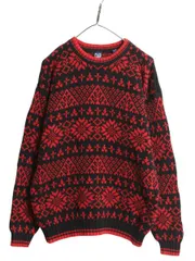 【お得なクーポン配布中!】 90s オールド ギャップ ノルディック コットン ニット セーター メンズ M / フェアアイル 総柄 バーズアイ 紺タグ ツートン ヘビーウェイト
