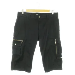 バーバリーブラックレーベル BURBERRY BLACK LABEL ハーフパンツ ショート カーゴ ストレッチ ワンポイント ロゴ 82 紺 ネイビー /AO13 ■GY01