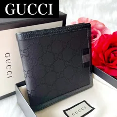 2024年最新】GUCCI グッチ GGナイロン メンズ 二つ折り 財布 黒の人気