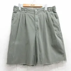 W35/古着 ランズエンド ショート パンツ ショーツ メンズ 80s コットン タロン 濃緑 グリーン spe 25jun11 中古 ボトムス 短パン ショーパのサムネイル