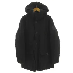 ギャップキッズ GAP KIDS ダウンジャケット N-3B ミリタリー フーディー ロゴワッペン ジップアップ ダウン75％ ブラック 黒 160