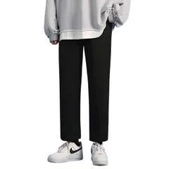 スウェット パンツ メンズ L.XL.2XL くるぶし丈 テーパード ウエストゴム 紐 美脚シルエット ワイド 春秋冬 ロングパンツ 大きいサイズ スラックス おしゃれ カジュアル かっこいい きれいめ 伸縮 通勤通学 休日 履きやすい 黒 ブラック グレー