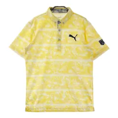 サイズ：M PUMA GOLF プーマゴルフ  半袖ポロシャツ ボタンダウン 総柄 イエロー系 [240101444866] ゴルフウェア メンズ ストスト