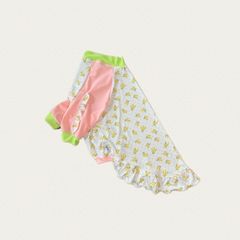 犬服　4XL胴回81　ウォーターCOOL　ミモザ×PK袖フリル　八分袖　ワンピ風