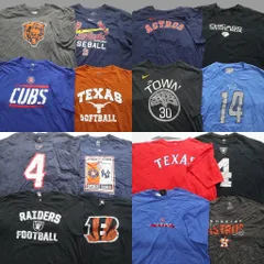 古着卸 まとめ売り プロチーム 半袖Tシャツ 16枚セット (メンズ 2XL /3XL ) ナイキ MLB NFL カージナルス ベアーズ カブス 中古古着 NA1076