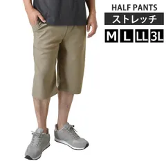 ハーフパンツ 《ベージュ》新品 未使用 メンズ ショートパンツ ストレッチ ウエストゴム 前閉じ リラックス ジョーゼット【D6Y】【ゆうパケット】ファッション メンズ M L LL 3L 夏