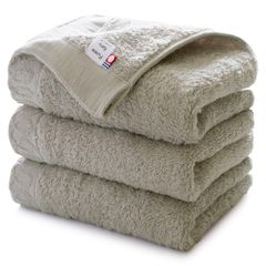 【数量限定】吸水 ふんわり 速乾 軽量 3枚セット 厚手 フェイスタオル 綿100％ 甘撚り 今治タオル ふわふわ 日本製 トランパラン (ベージュ)