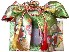 着物美人 送料込み 七五三 女の子 結び帯 大 L 7歳 女の子着物用 七五三着物用 7歳着物用 結び帯7歳 付け帯 作り帯 子供 女児 キッズ ジュニア 6 7 8歳 【 緑 金 桜 絵羽 】m513537