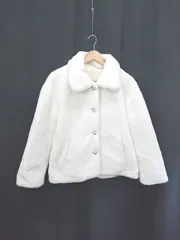 ■ ⊆ ROJITA ロジータ ファー 長袖 ジャケット サイズF ホワイト系 レディース E  【1507160001575】