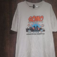GILDAN ギルダン　SOFTSTYLE　「SOMO  SPECIAL OLYMPICS MISSOURI  SUPERHERO BOCCE BALL TOURNAMENT 2023」両面プリントＴシャツ　サイズ２ＸＬ