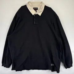 古着 エディー・バウアー Eddie Bauer 長袖 ラガーシャツ ワンポイントロゴ 大きいサイズ ポロシャツ XXXL  ブラック メンズ