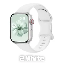 【Apple Watch 交換用バンド】シリコン スポーツバンド ②ホワイト 全14色/全4サイズ展開 38 40 41 42 44 45 49mm対応 Series 1〜9 SE Ultra兼用 アップルウォッチ AppleWatch ベルト