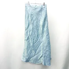 ◇ ⊂ FREE'S MART フリーズマート サテン調 ロング丈 フレア スカート サイズM ライトブルー系 レディース E  【1409240000860】