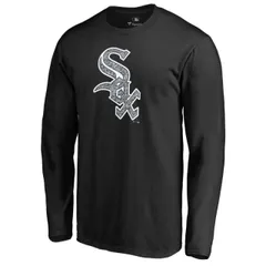 【送料無料】 アンブランデッド メンズ Tシャツ トップス Men's Fanatics Branded Black Chicago White Sox Static Logo Long Sleeve T-Shirt Sox Black