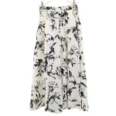 La TOTALITE ラトータリテ 日本製 花柄 ロング丈 フレアスカート 36 ホワイト レディース 古着