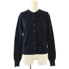 ポロ ラルフローレン POLO RALPH LAUREN ウール混 ニット カーディガン クルーネック ロゴ M 紺 ネイビー /AT ■OS