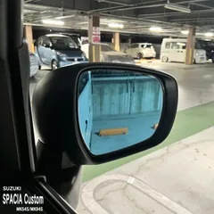 【松印】車種専用 ブルーミラーフィルム スズキ スペーシアカスタム MK54S MK94S ハイブリッド マツダ フレアワゴン カスタムスタイル MM54S MM94S