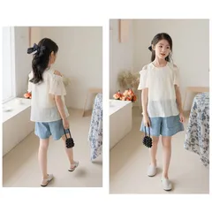 送料無料 スカート風 薄手 ガールズ パンツ 膝上 韓国子供服 女の子  コットン キッズ 春夏 かわいい 120cm 130cm 140cm 150cm 160cm