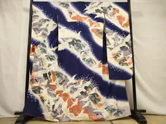 平和屋着物■豪華振袖　駒刺繍　飛鶴文　暈し染め　金彩　正絹　逸品　AAAV1987jd