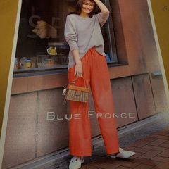 sale❗★新品タグ付き★Blue Fronce★ワイドパンツ　★オレンジ★春夏秋用　★サイズM/L