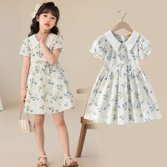 리조트 원피스 키즈 소녀 꽃무늬 아이 원피스 발표회 파티 피아노 발표회 아이 원피스 주니어 원피스 결혼식 입원식 연주회 불리 평상복 귀여운 senbao118