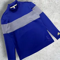 ※極美品 adidas golf モックネック 秋冬 切り替え 長袖 ネイビー