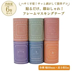 HapiChapi コラージュ 素材 ヴェネツィア ボーダー フレーム 枠 シール マスキング 背景 テープ(1セット,  60mm x 60mm x 5m)