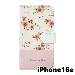【新品未使用】iPhone16 E アイフォン16E スマホケース 手帳型 (色：ホワイト×柄：ロマンスローズ) バラ 薔薇 花柄 フラワー おしゃれ かわいい flip2-ip16e-wh-20127のサムネイル