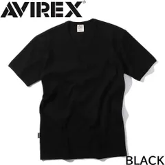 AVIREX 半袖 Vネック Tシャツ BLACK / ブラック黒アヴィレックス