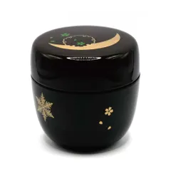 木津喜楽作　美品の藤原茄子写茶入　共箱　高さ6.7cm 東H6-0114① 茄子茶入 万代喜山（作）象牙蓋 仕覆「定家緞子」 共箱 | 古美術