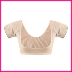 XL_肌色 [] 脇汗 インナー レディース 吸汗速乾 汗取りインナー 通気性 汗脇パッド付き シースルーメッシュ素材 補正下着 美しいU字襟 フィット感 抗菌防臭 (JP, アルファベット, XL, Free Size, Regular, ショート, 肌の色
