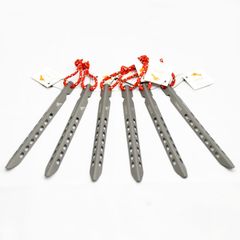 TOAKS　正規代理店　アウトドア　軽量化　チタンV字ペグ　６本　PEG-02