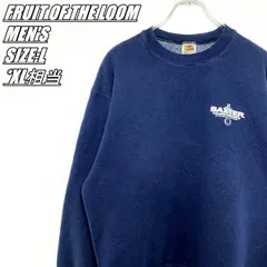 FRUIT OF THE LOOM　フルーツオブザルーム　企業ロゴプリントスウェット　トレーナー　メンズ　サイズ表記L　XL相当　ダークネイビー