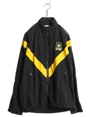 【お得なクーポン配布中!】 米軍実物 US ARMY ナイロン トレーニング ジャケット SMALL LONG 12年製 ミリタリー 軍物 APFU ジャンパー アーミー ブルゾン 黒 ツートン