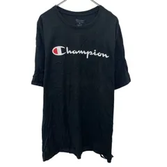 Champion ロゴTシャツ 2XL ブラック チャンピオン プルオーバー ビッグサイズ ビッグロゴ シンプル 古着卸 アメリカ仕入 a704-5305