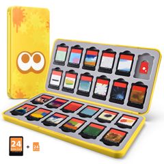 ソフトケース スイッチ専用 ソフト収納ケース switch 24枚スイッチカード＆24枚SD メモリーカード 収納可能 ポケット PVE製 FUNLAB 安全保護 持ち運び便利 防水 防塵 黄色