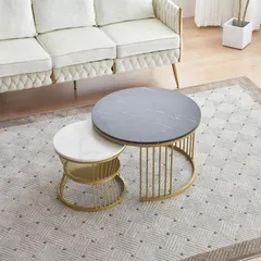 A414◇大理石調 ラウンドテーブル チューリップテーブル 600φ