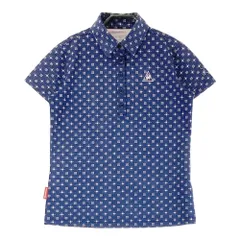 サイズ：M LE COQ GOLF ルコックゴルフ  半袖ポロシャツ 総柄 ネイビー系 [240101445661] ゴルフウェア レディース ストスト