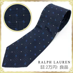 POLO RALPH LAUREN ラルフローレン ネクタイ チャップス(CHAPS) シルク 総柄 ドット メンズ ネイビーブルー