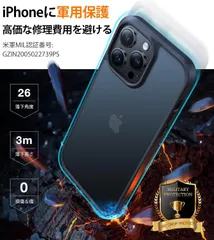 【米軍耐衝撃・2024新型】TORRAS iPhone 15 Pro 用 ケース 耐衝撃 半透明 黄変防止 米軍MIL規格 指紋防止 ストラップホール付き レンズ保護 6.1 インチ Guardian Series ネイビーブルー