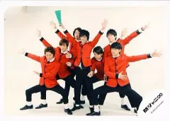 【中古】生写真(ジャニーズ) 関ジャニ∞/集合(7人)/横型・衣装赤・黒・センター渋谷・両手パー・緑色のメガホン/公式生写真