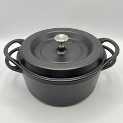 バーミキュラ オーブンポットラウンド 22cm MBK22R マットブラック ホーロー 両手鍋 本体