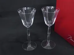 ■美品■ Baccarat バカラ オンド クリスタルガラス ワイングラス 食器 テーブルウェア ペア 2客セット クリア BM8035のサムネイル